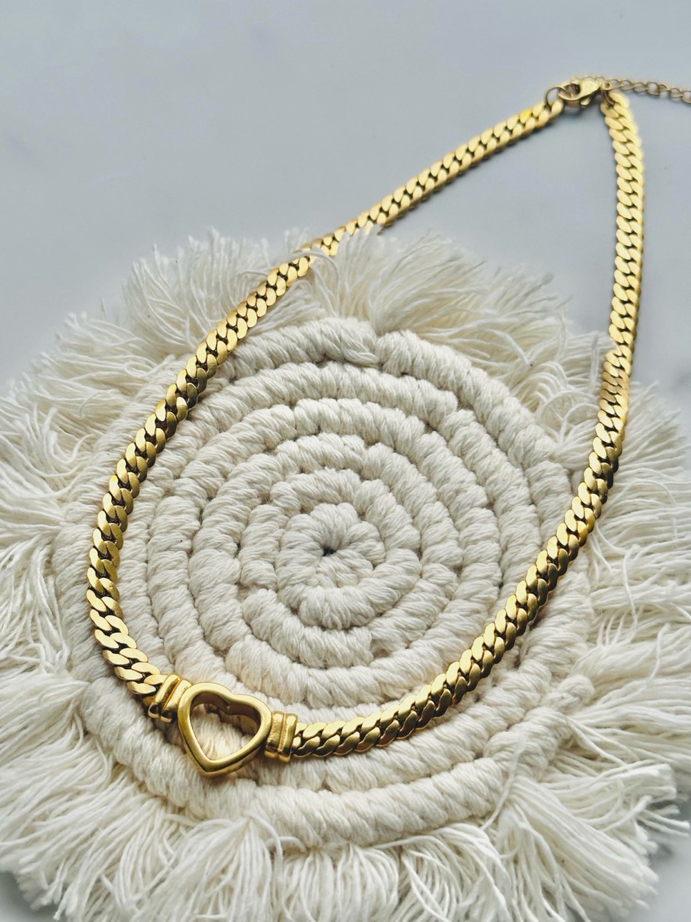 Heart Necklace 18K Gold Plated Heart Chain 

Stainless Steel Waterproof
